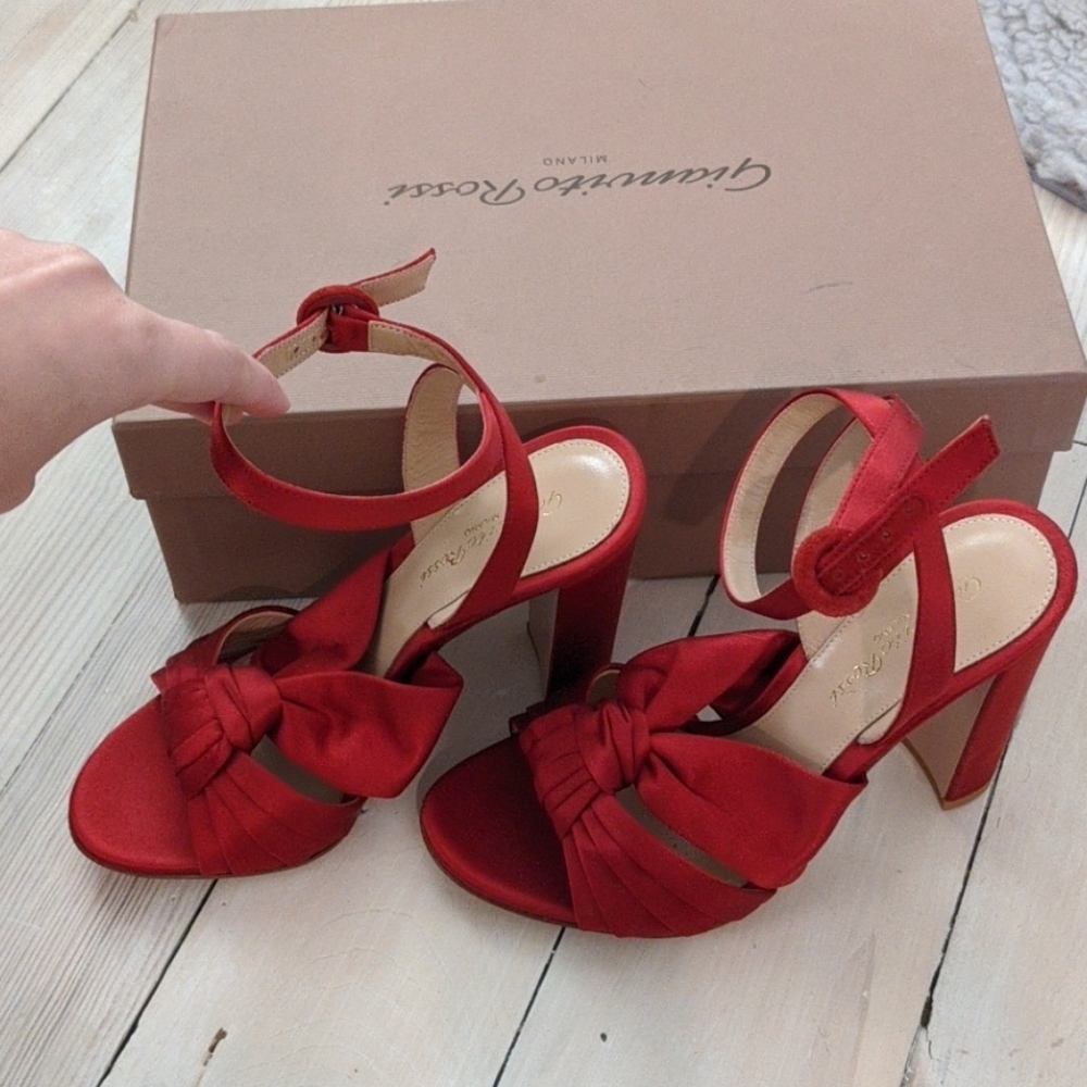 Gianvito Rosso Red Satin Heels